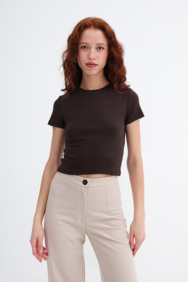 Bisiklet Yaka Basic T-shirt P1430 - 2