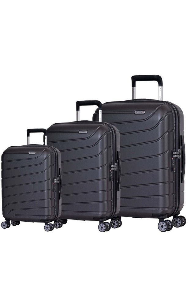 Voyager Hardside Travel Bags Trolley Luggage Set of 3 Makrolon Lightweight
