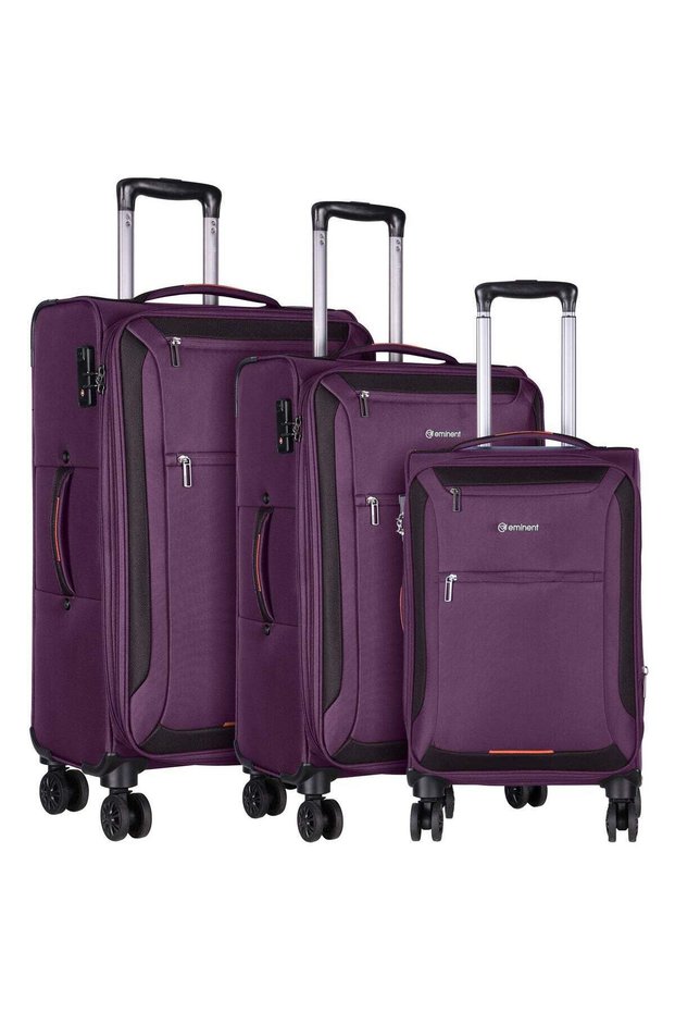 Unisex Soft Travel Bag Trolley Luggage Set of 3