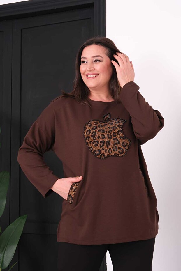 BLUZ ELMA DETAYLI - 3