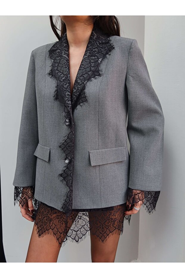 Dantelli Blazer Ceket - 3