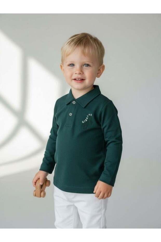 Baby Boy Giraffe Printed Long Sleeve T-Shirt