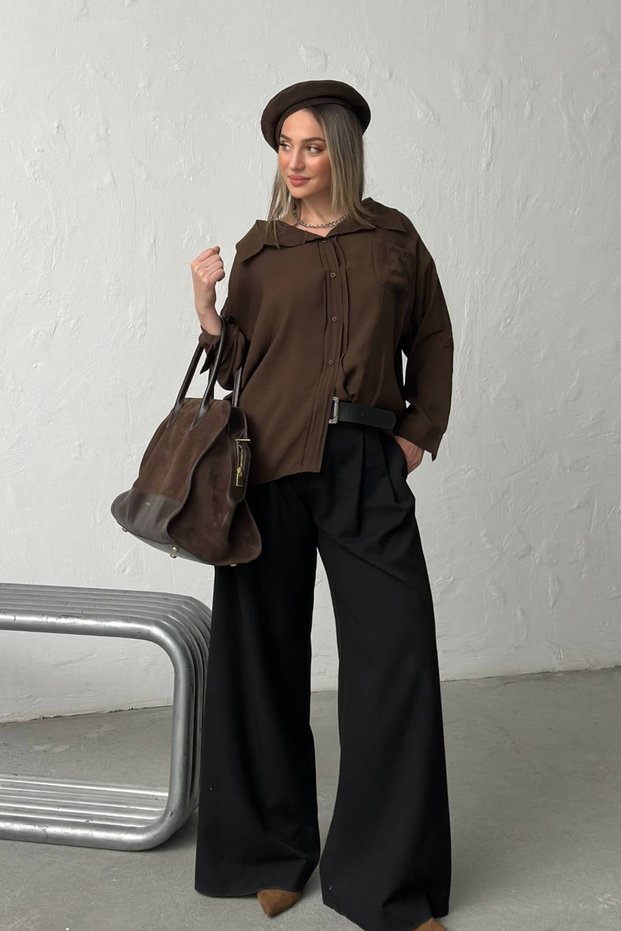 Z.R Brand Draped Modal Shirt