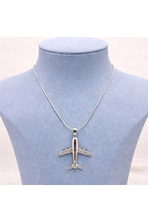 Paslanmaz Çelik Uçak Kolye - 1