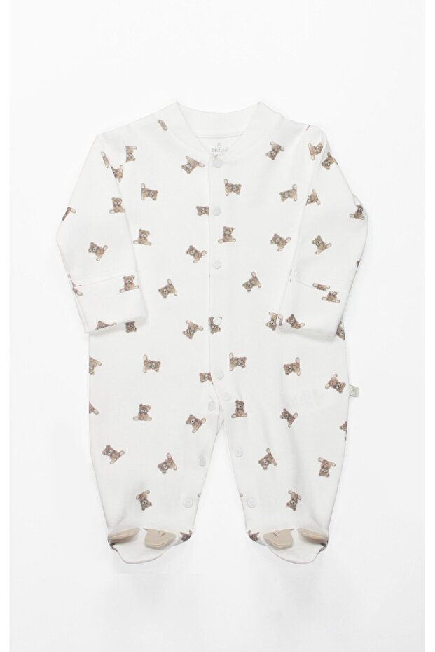 Newborn 100% Organic Cotton Bootie Romper / so Bear Unisex Baby Romper for Girls and Boys