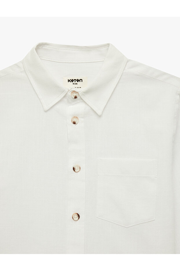 Boy'S White Cotton Basic Shirt - 3