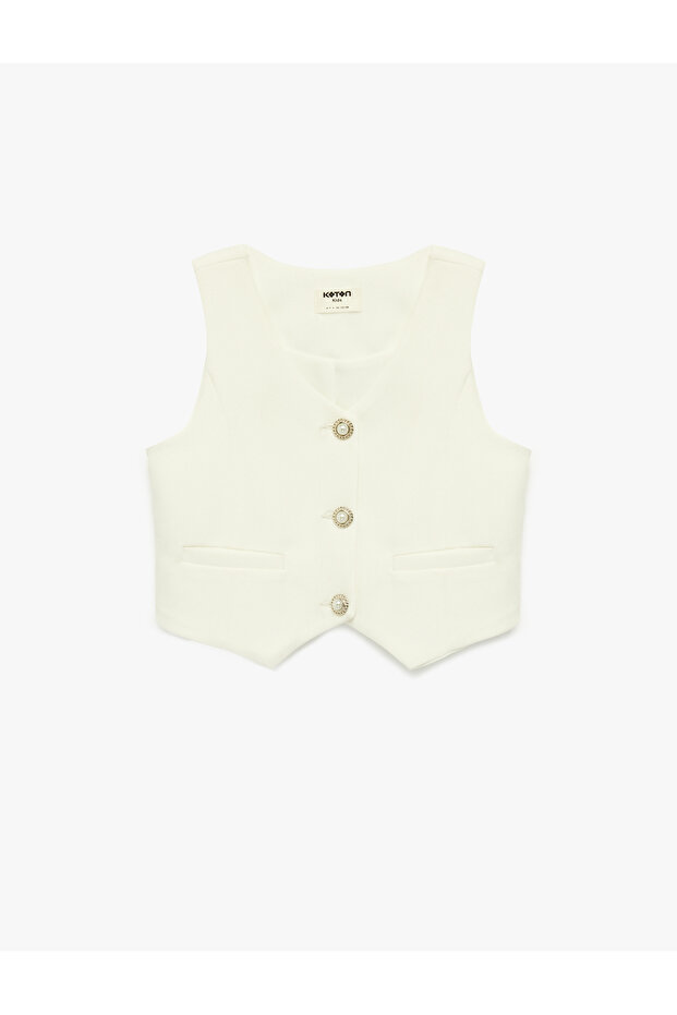 Girl'S White Sleeveless Vest