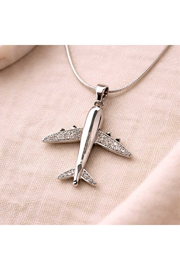 Paslanmaz Çelik Uçak Kolye - 6