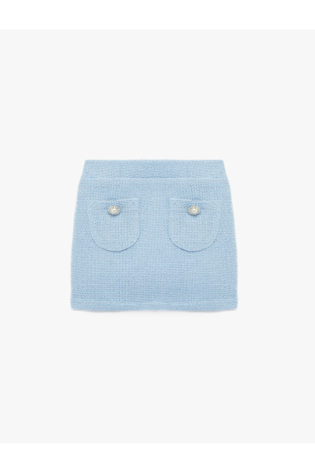 Baby Girl'S Blue Tweed Skirt