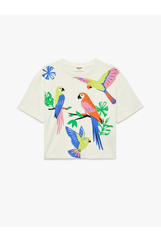 Girl'S Ecru Cotton Oversized T-Shirt