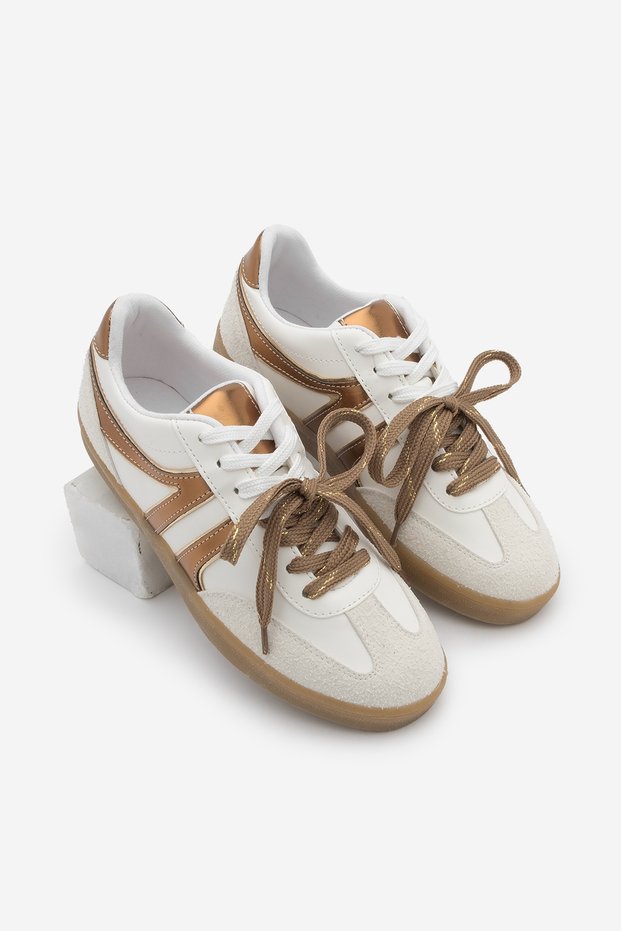 Women's Sneaker Retro Double Lace-Up Sports Shoes Forden Gold Copper