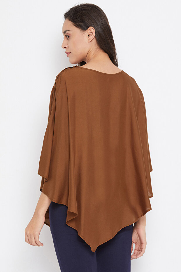 غطاء تغذية صلب بلون القهوة - رايون - 5