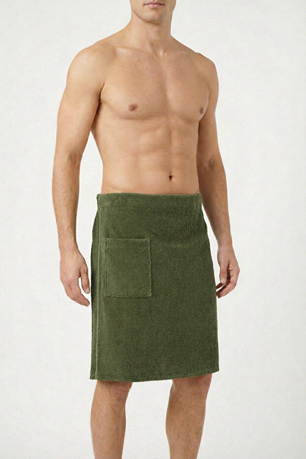*Export Surplus* Men's Hamam Beach Towel Sauna Skirt with Snap Fasteners Adjustable -Lightweight-