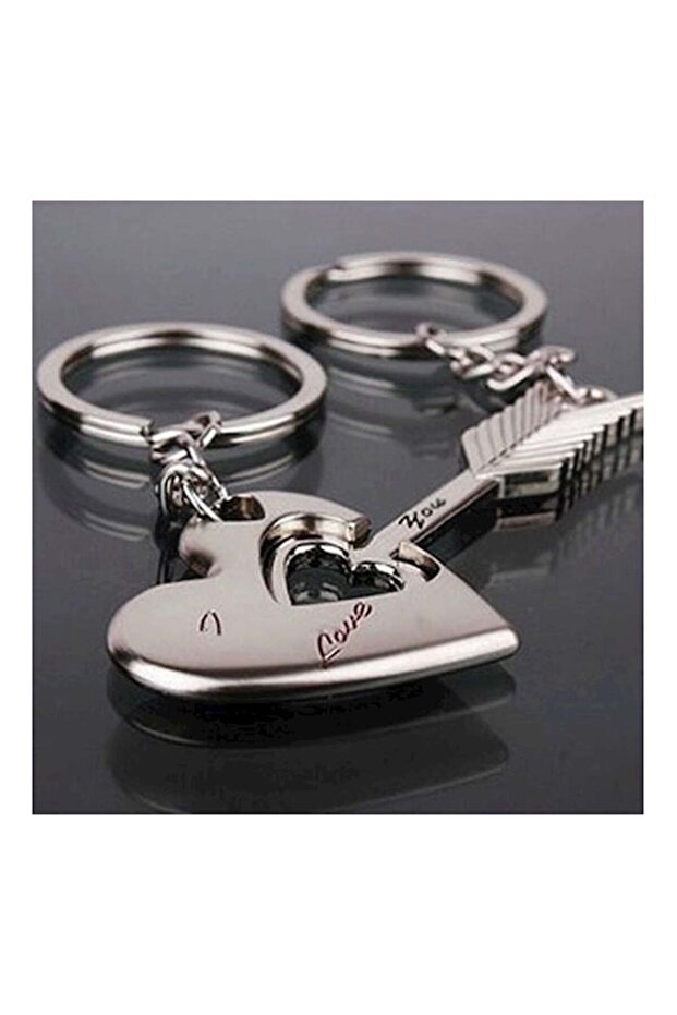 2-Piece Heart Shaped Key Ring Set - 1