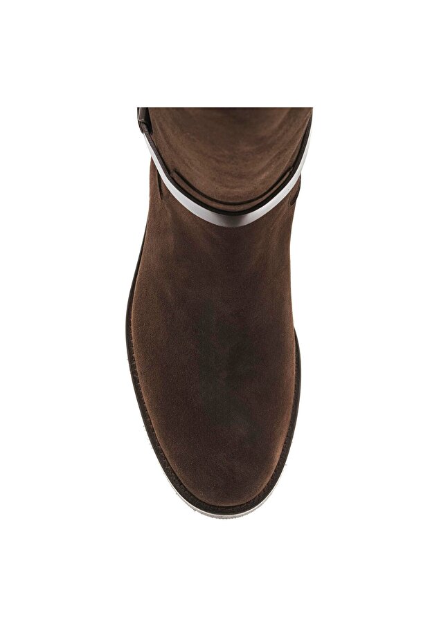 حذاء نسائي مسطح من RODE BROWN SUEDE - 4