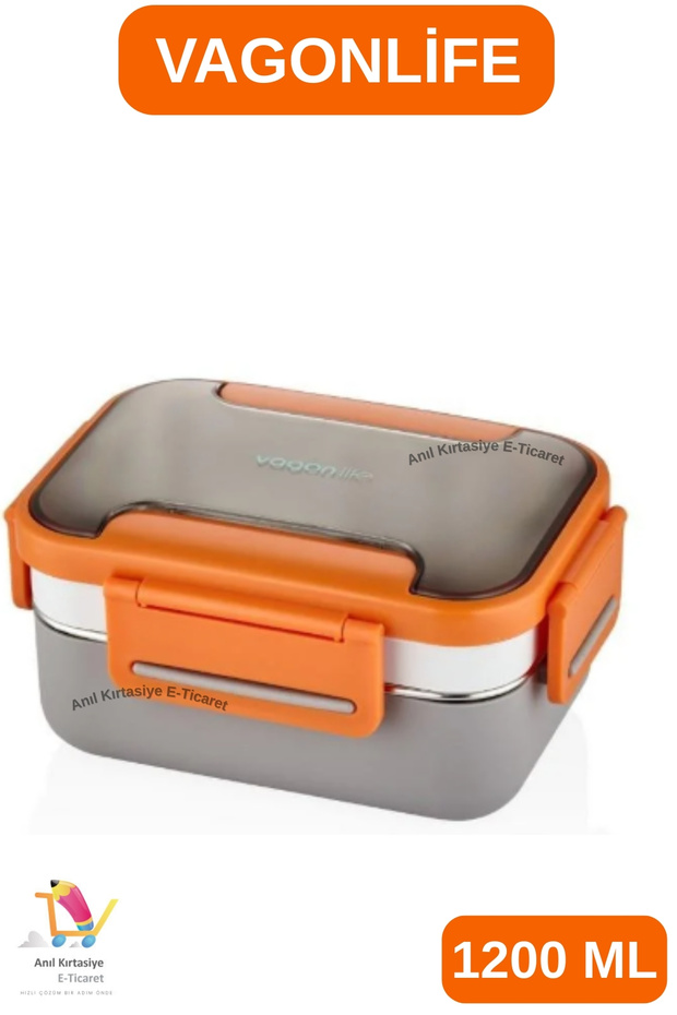 1200 ml 3 Compartment Stainless Steel Lunchbox - 3 Colors