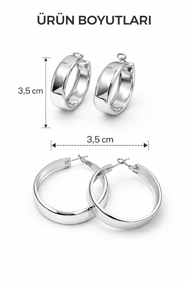 Loop Gümüş Halka Küpe - 3