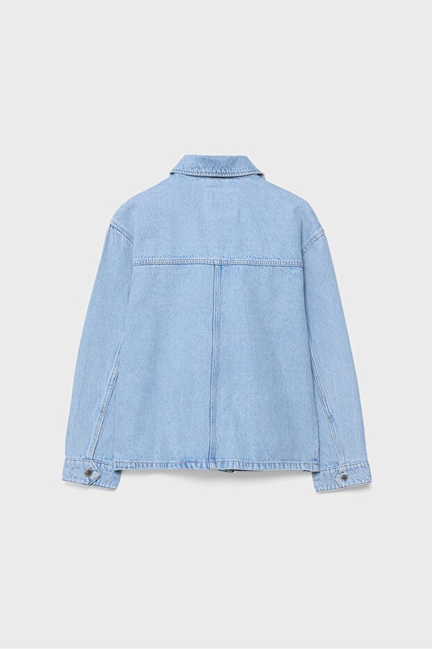 Cepli denim ceket - 7