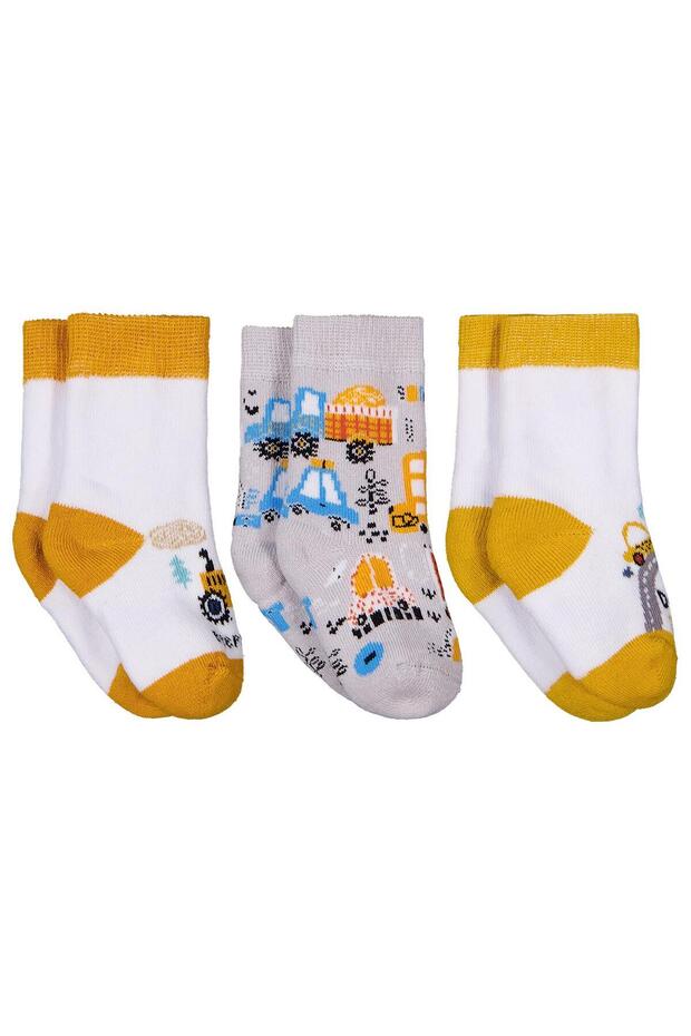 Business Machine Towel 6-18 Months 3-Piece Baby Erk Sock Set - Standard 12 Months