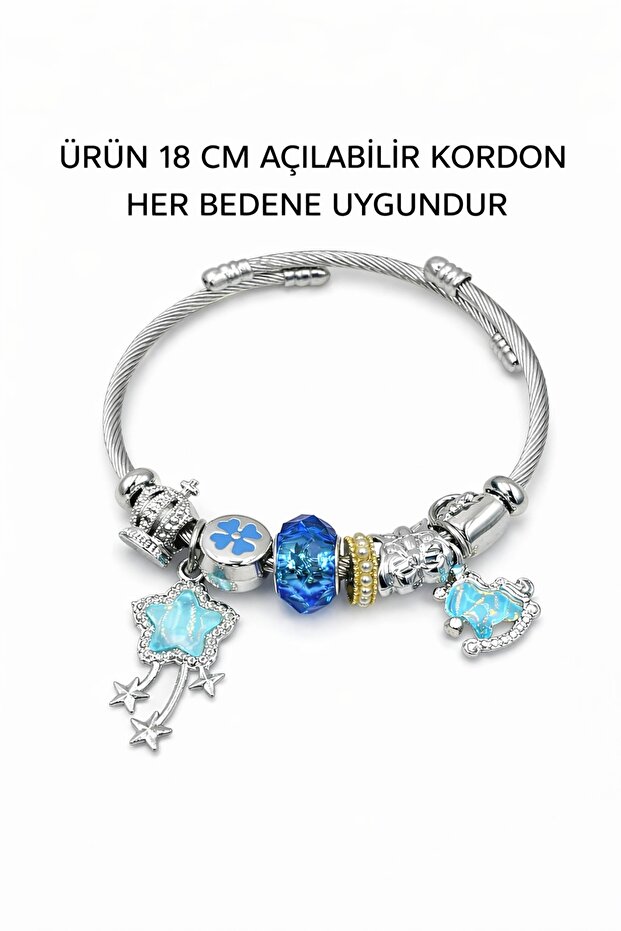 Charmlı Çelik Bileklik - 3