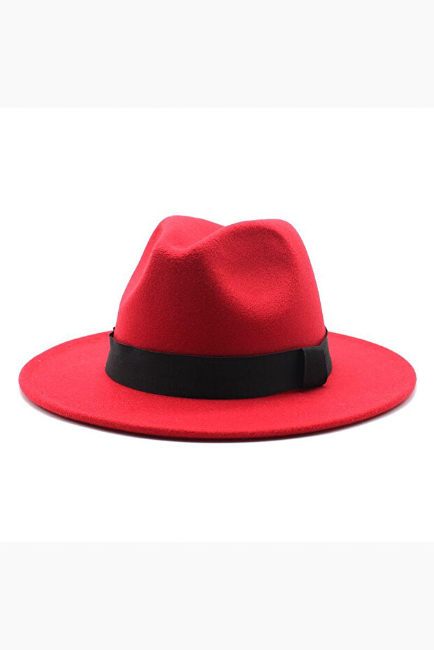Retro Red Panama Fedora Hat