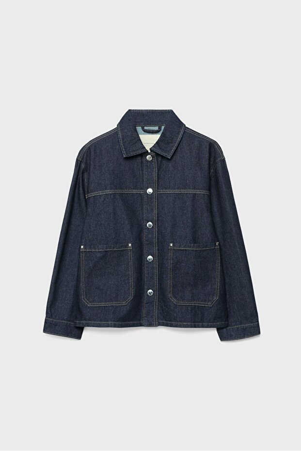 Cepli denim ceket - 1