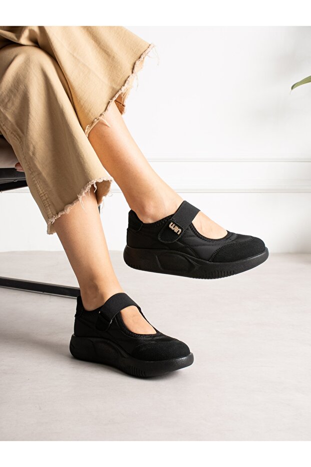 SCALA Black Velcro Women's Sneakers