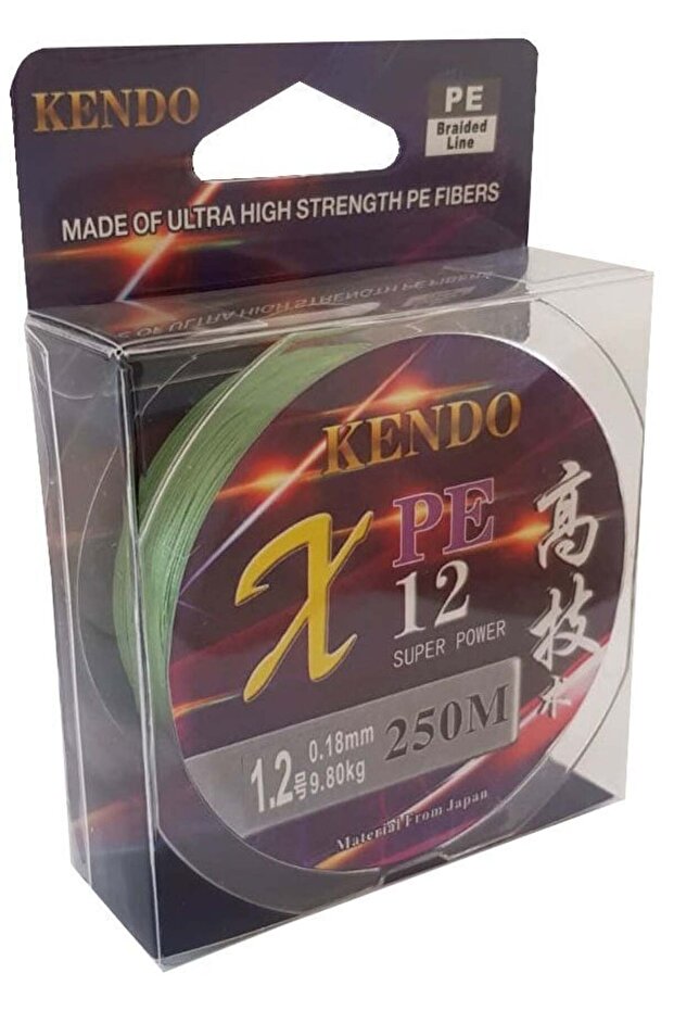 12 Pe 250 Mt حبل محبوك باللون الأخضر الداكن