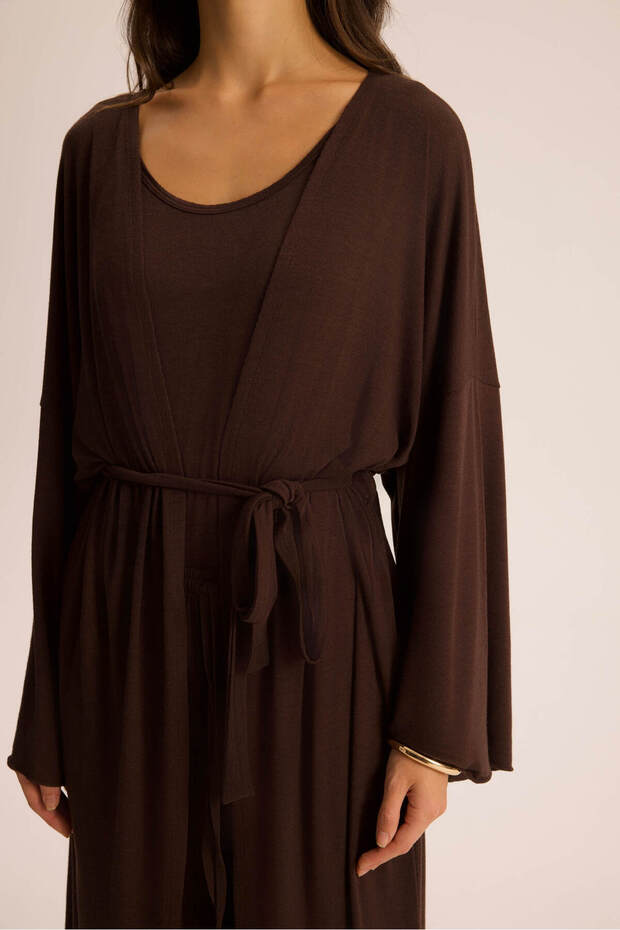 Raina Kahve Kimono Basic Üçlü Takım - 6