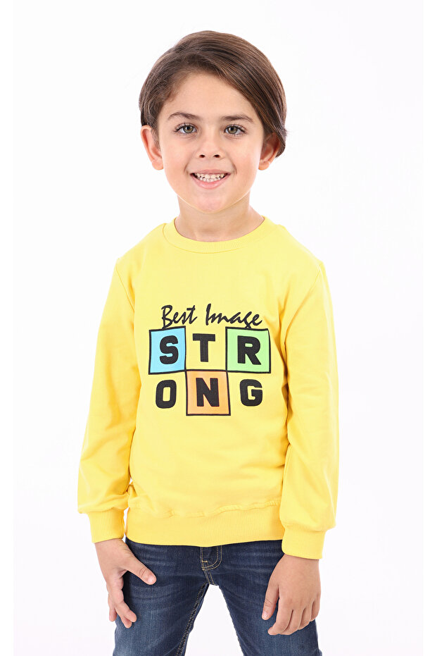 سويت شيرت رجالي من نوع Relax Fit Crew Neck مطبوع - 2 Thread