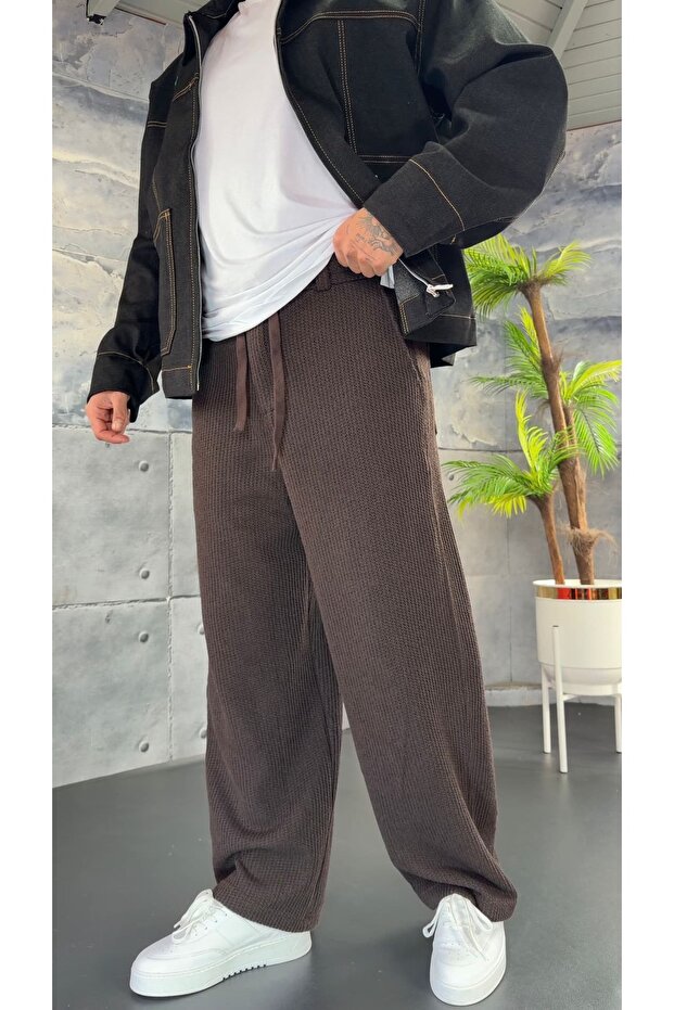 İthal Örme Kumaş Baggy Pantolon - 3