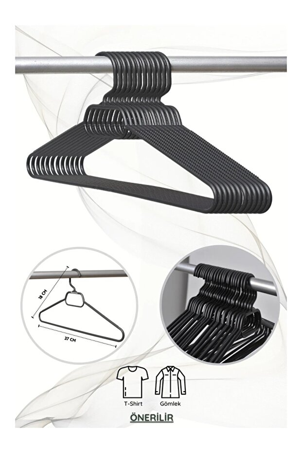 6 Pieces Plastic Clothes Hangers Plastic Clothes Black