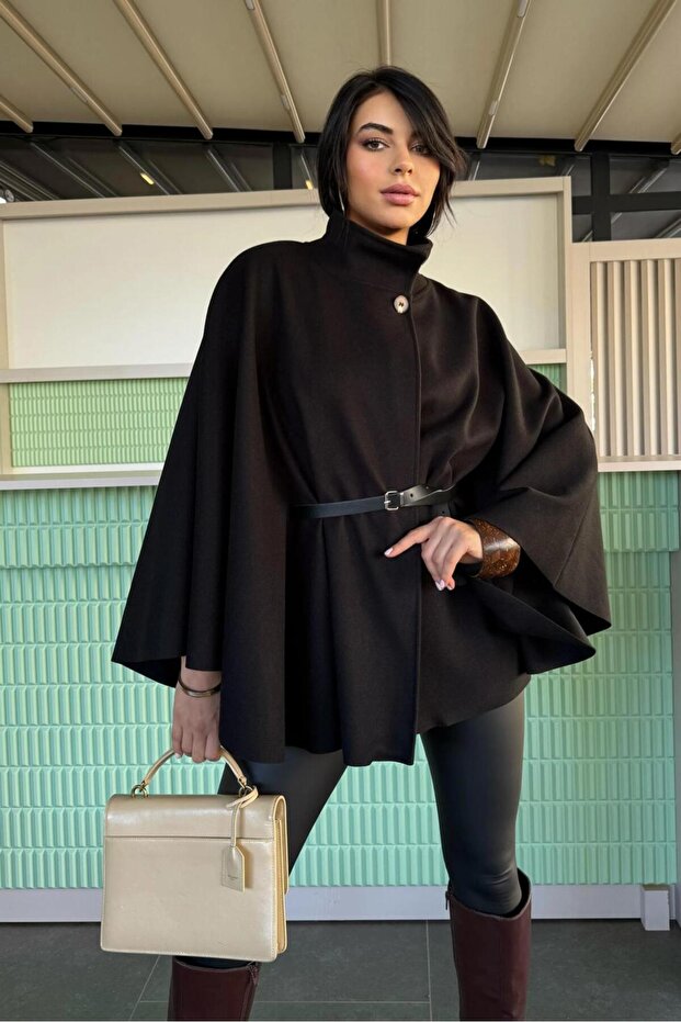 KEMERLİ DİK YAKA PANÇO - 2