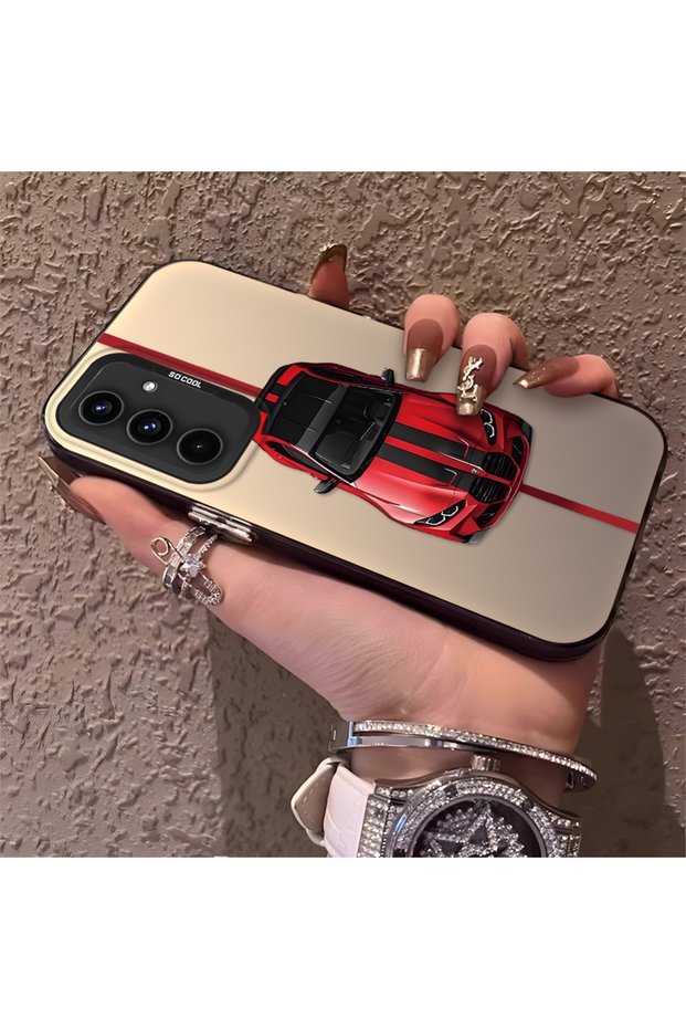 Samsung Galaxy A54 Compatible Silicone Edge Hard Back Anti-Fall Phone Case Bmw Patterned