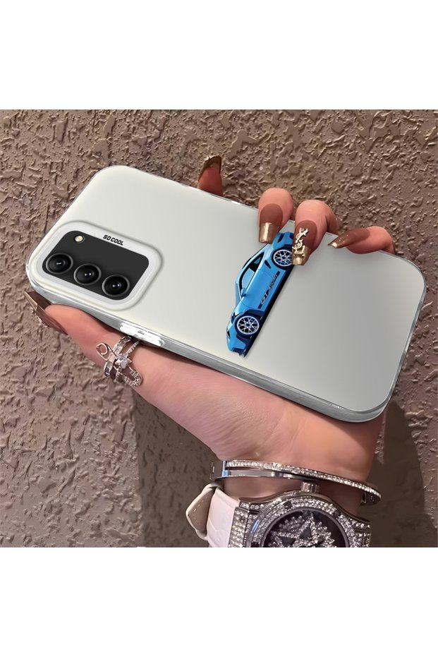 Samsung Galaxy S21 Fe 5g Compatible Silicone Bmw Patterned Edge Hard Back Anti-Fall Phone Case