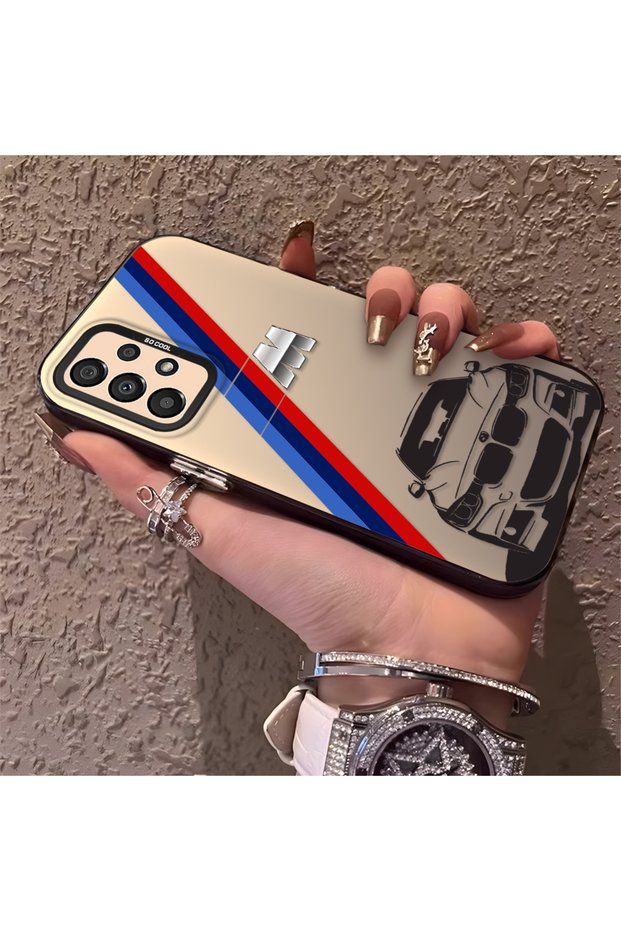حافظة هاتف سامسونج جالاكسي A33 متوافقة مع السيليكون بنمط BMW ذات حافة صلبة ومضادة للسقوط