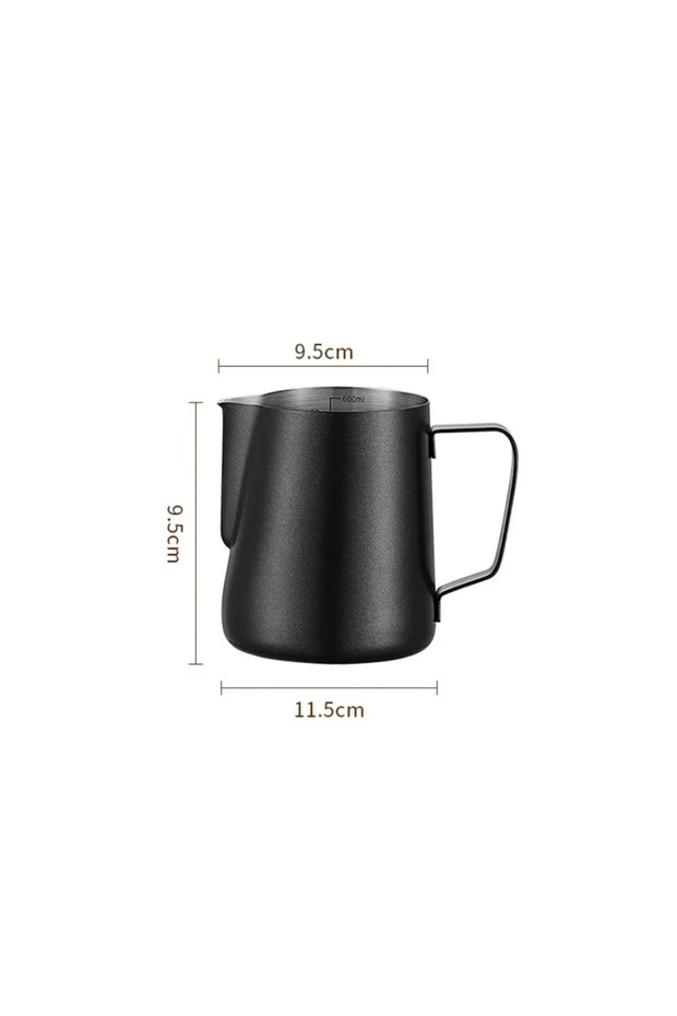 600ML Black 350/600ML Coffee Milk Frothing Pitcher Jug 304 Stainless Steel Precise Scale High Qualit