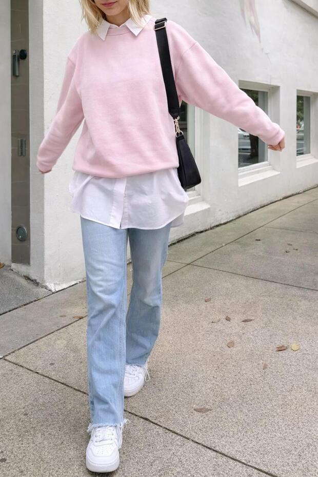 Two Yarn Soft Premium Textured Seasonal Basic Sweatshirt