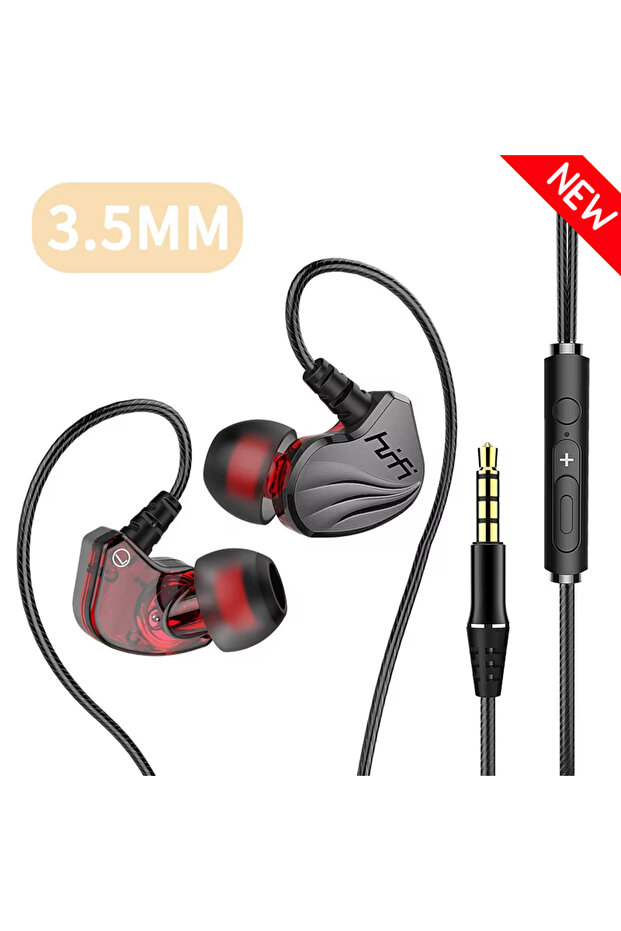S2000 3.5MM Gray 9D HIFI Heavy Bass Earphone 3.5MM AUX/Type-C Digital Chip 7.1 Surround Stereo Wired