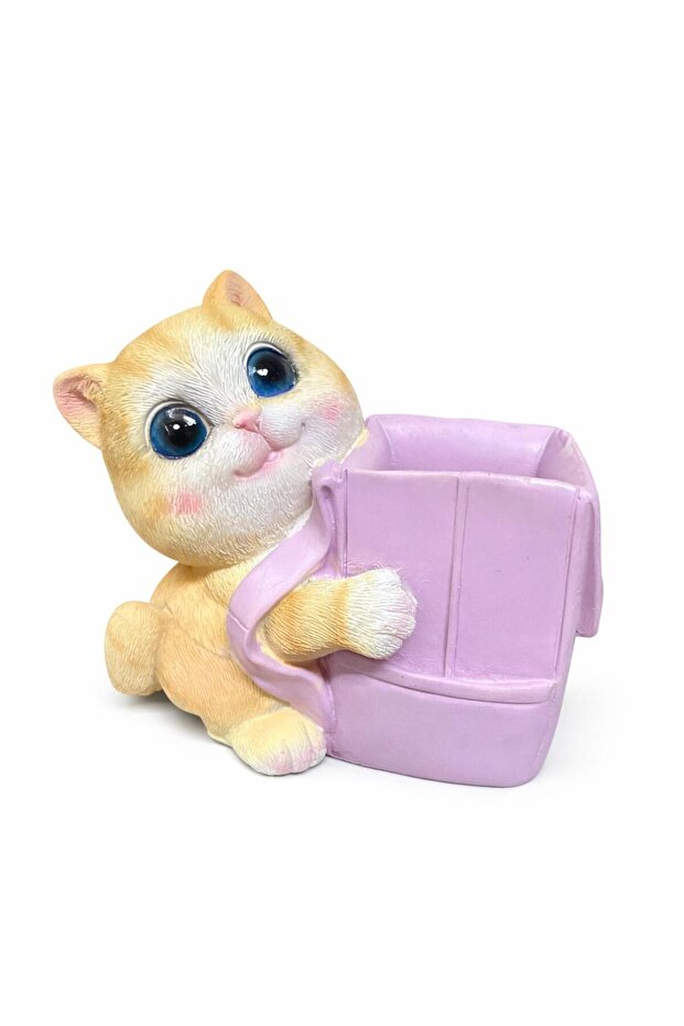 Cute Cat Pen Holder Pink Y35