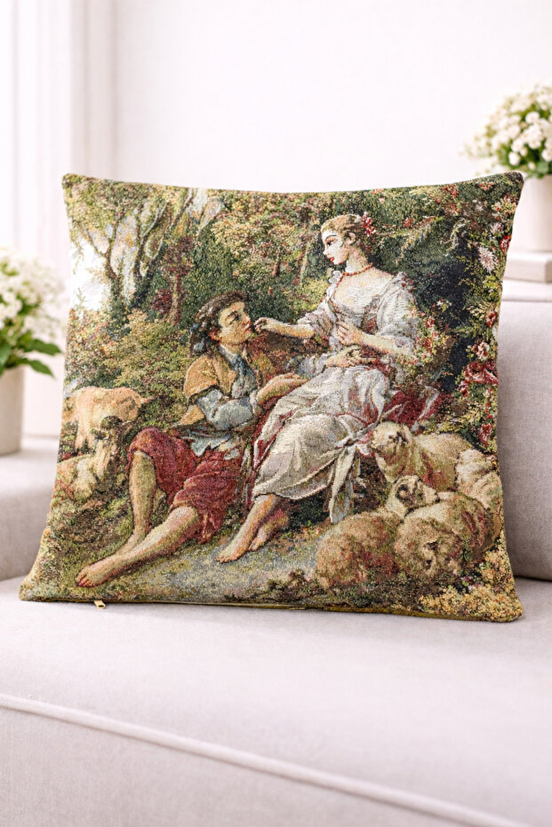 غطاء وسادة مزخرف بنمط ثنائي الاتجاه من كارلا لورين-31 مقاس 45x45