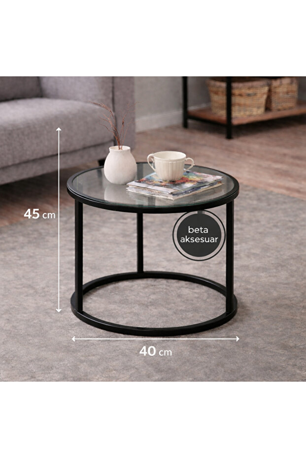 Beta Yan Sehpa Şeffaf Cam ( Temperli ) - 2