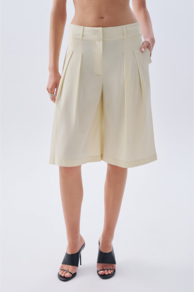 PİLELİ MİDİ BERMUDA ŞORT - 3