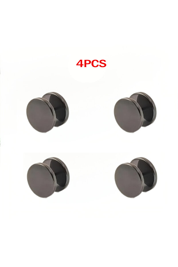 4pcs Black 2/4pcs Seamless Spiral Buckle Clip Cuff Fastener for Fashion Buttons on Sweaters Collars