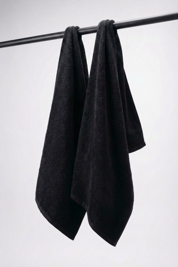 2-Pack 100% Cotton Black Sports Athlete Towel Fitness Training Golf Boxing Towel Sweat Absorbent 30X100