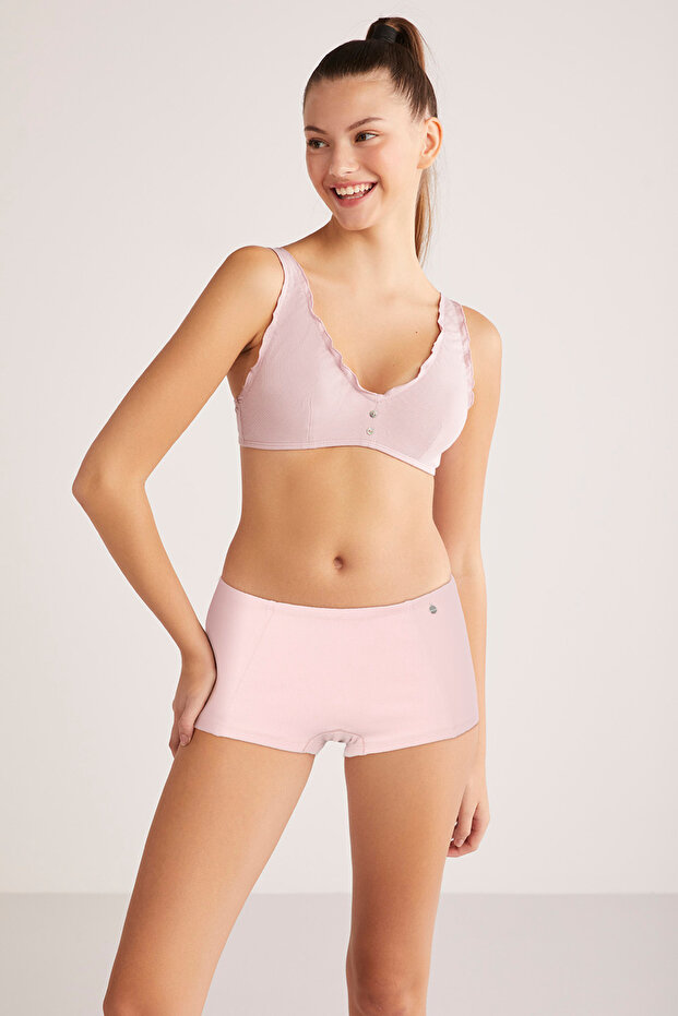 Kadın Modal-Pamuk Basic Boxer Külot(Çorap Hediyeli) - 1