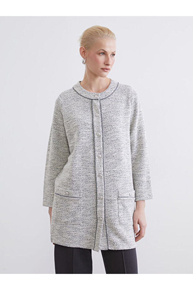 Esvab • Modern & Distinctive Zero Roba Collar Embroidered Women's Cardigan