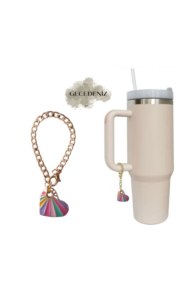 Thermos Handle Charm Accessory Ornament Colorful Heart