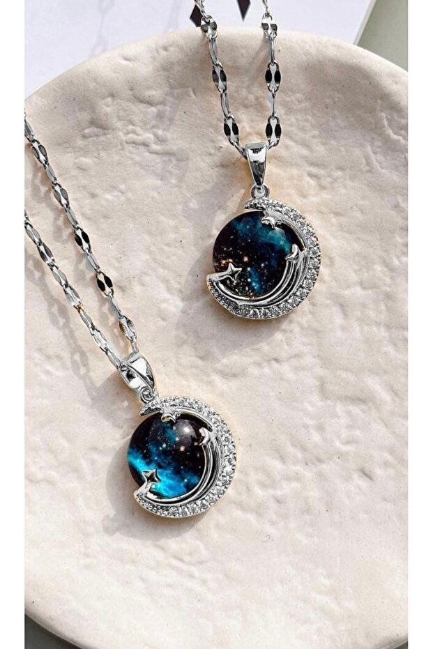Steel Silver Planet Necklace