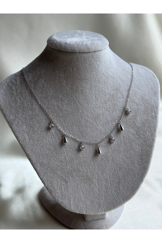 Taşlı Damla Kolye - 1